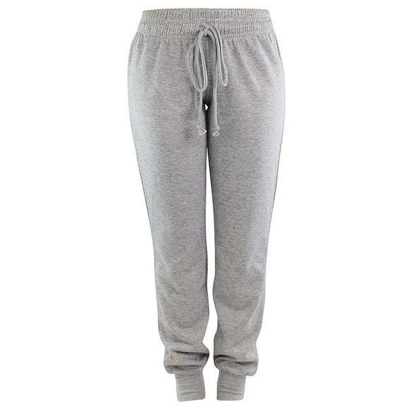 Drawstring Womens Jogger Exercise Sweatpants - Picture 1 of 3